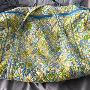 Vera Bradley Floral Quilted Tote Bag - Green and Blue